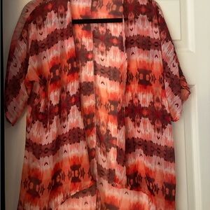 LuLaRoe Red and Pink Bianka Kimono Like New size 3